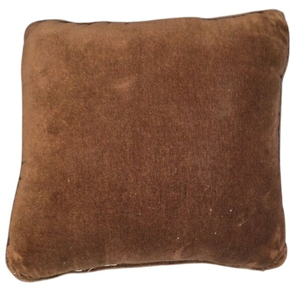 Needlepoint Throw Pillow Yorkshire Terrier 9” X 8” Brown Back Handmade - Picture 6 of 6